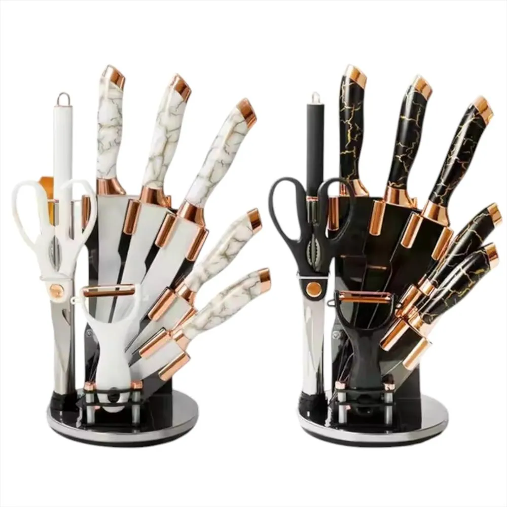 SET CUCHILLOS MARMOLIZADOS