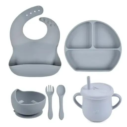 [115] SET DE PLATO SILICONA PARA BEBE