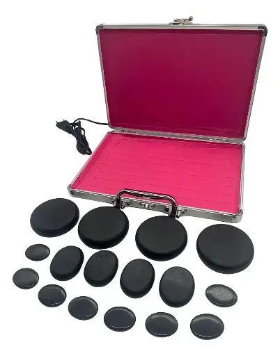 [455] KIT MASAJE PIEDRAS VOLCANICAS 16 PIEZAS 