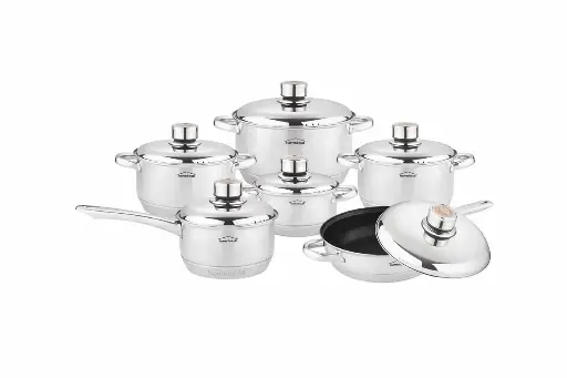 [465] JUEGO DE OLLAS EN ACERO DE 12 PCS HOME DETAIL